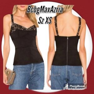 BCBGMAXAZRIA TANK TOP FLORAL LACE CORSET TOP